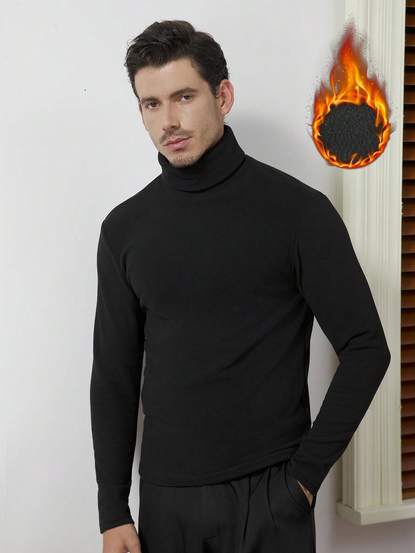 Men's Black High-Neck Long Sle - Base Layer Top ulasan dan harga