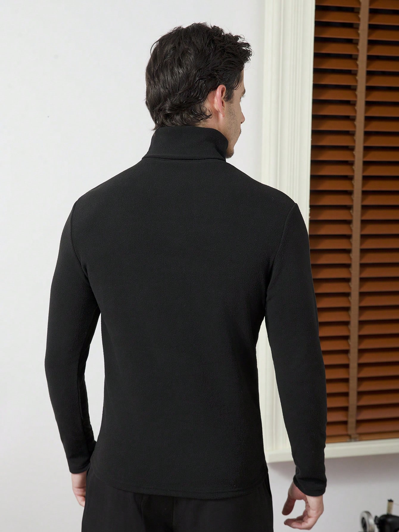 Men's Black High-Neck Long Sle - Base Layer Top ulasan dan harga