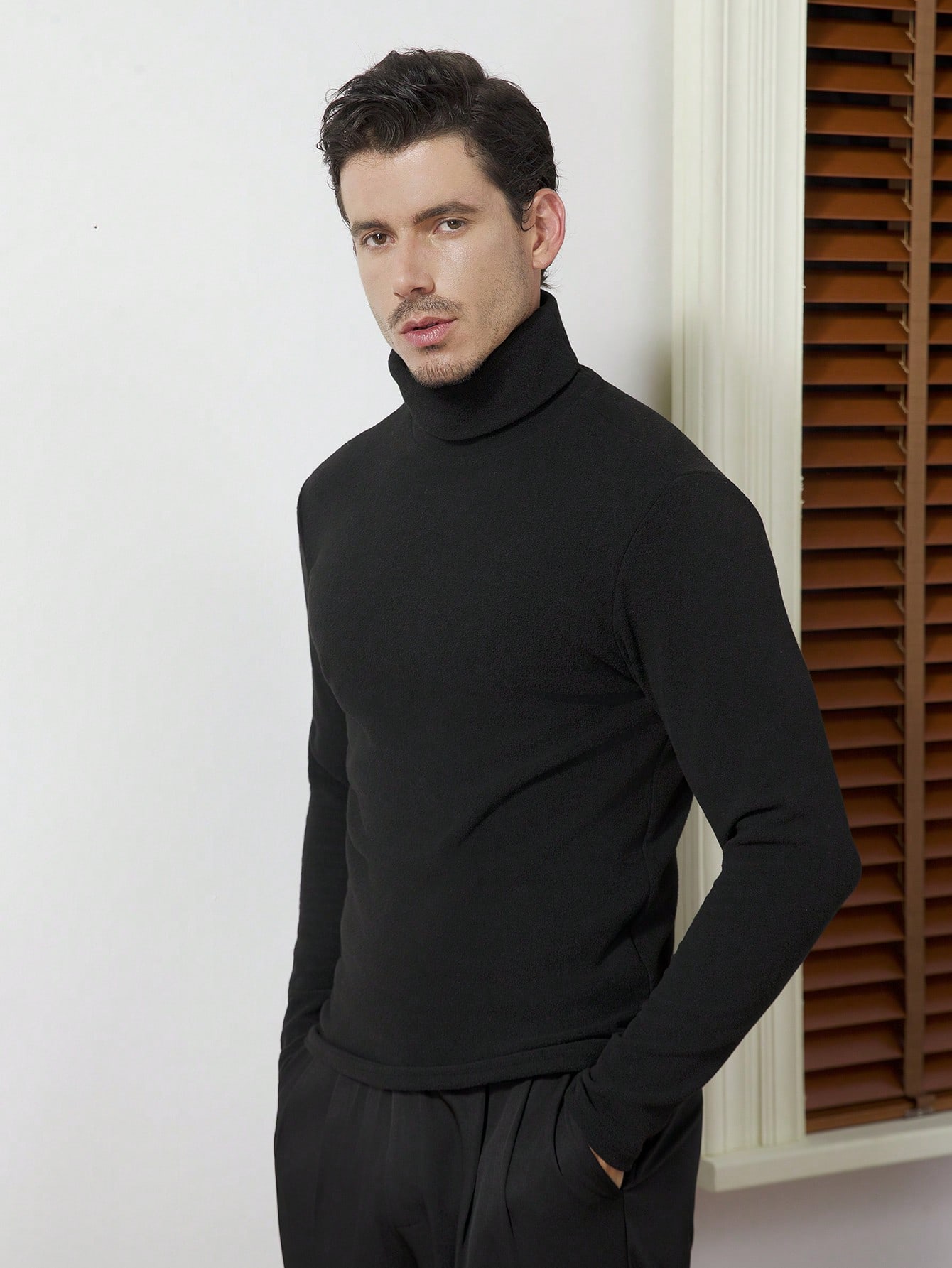 Men's Black High-Neck Long Sle - Base Layer Top ulasan dan harga