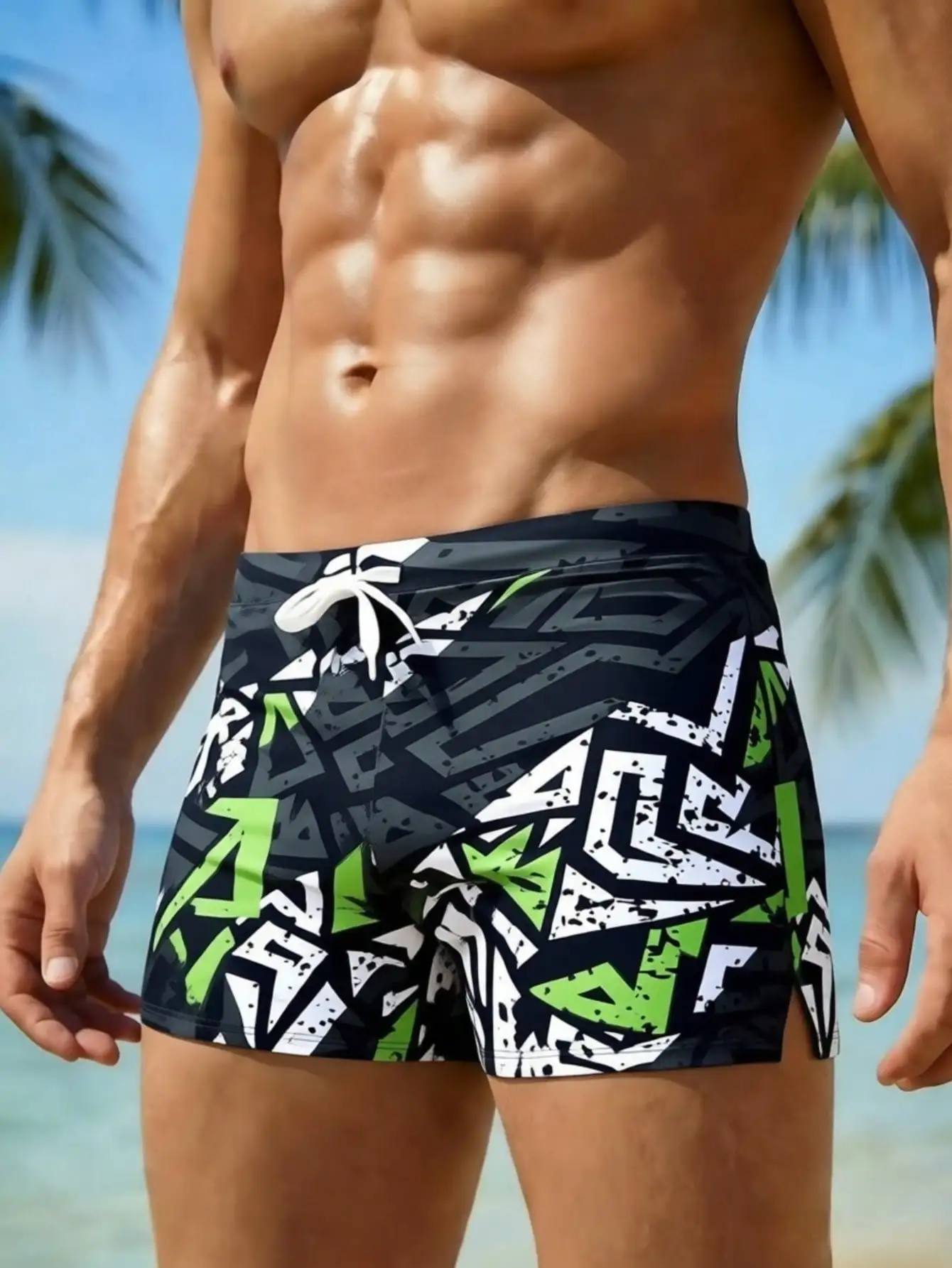 Men's Fashion Printed Pattern  - Bamboo Fiber Trunk ulasan dan harga