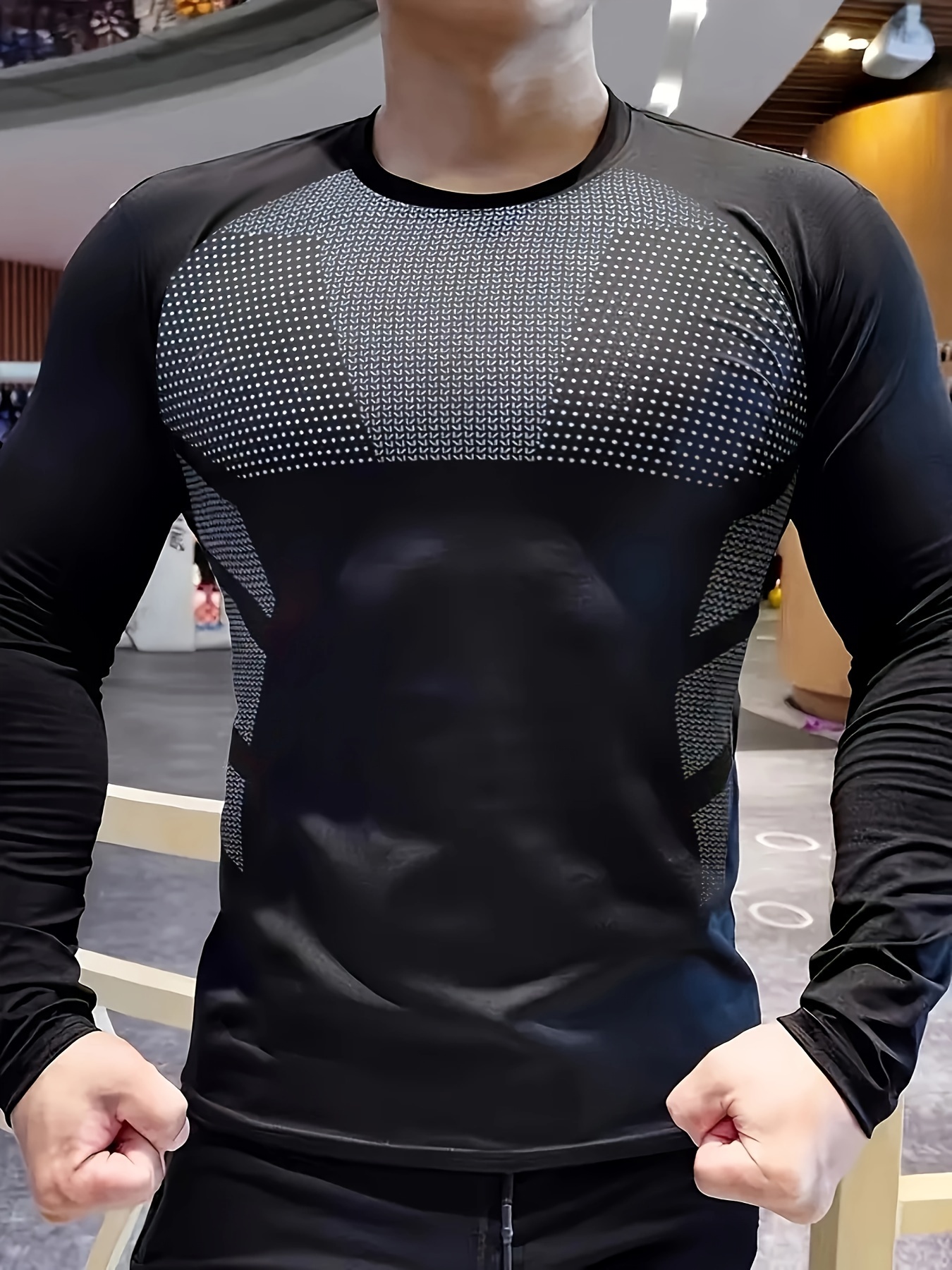 Men's autumn and winter thick  - T Shirt Tight Fit ulasan dan harga