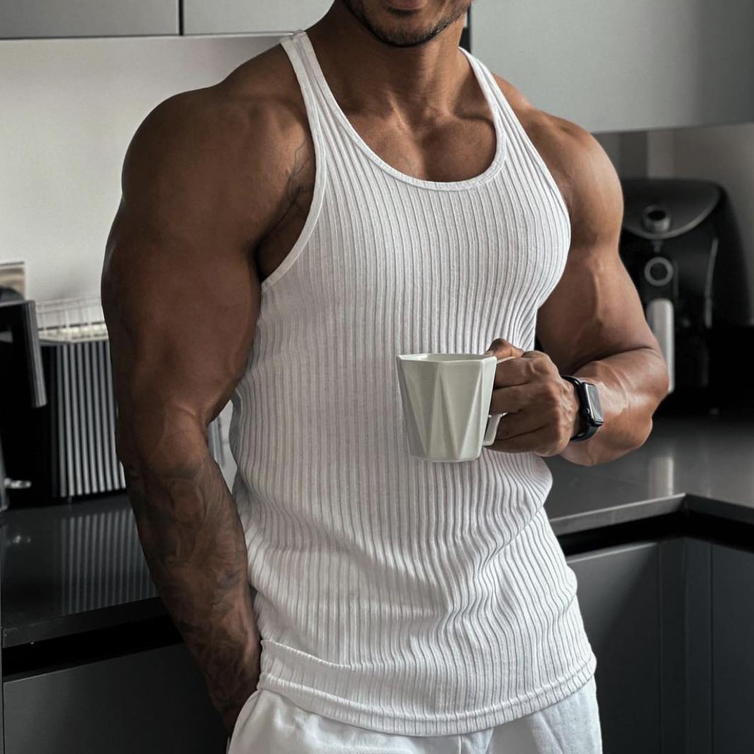 2024 Summer new men V-neck Ves - Undershirt Crew Neck ulasan dan harga