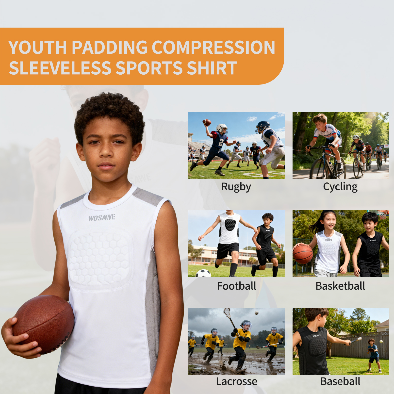 WOSAWE Boys Youth Baseball Che - Sleeveless Undershirt ulasan dan harga