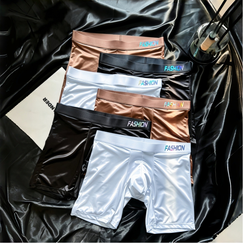 Men's Shiny Glossy Ice Silk Lo - Long Leg Trunk Men ulasan dan harga
