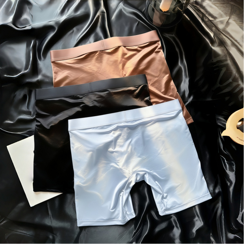 Men's Shiny Glossy Ice Silk Lo - Long Leg Trunk Men ulasan dan harga