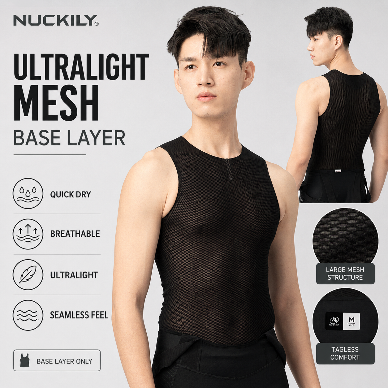NUCKILY Men Cycling Base Layer - Sleeveless Undershirt ulasan dan harga