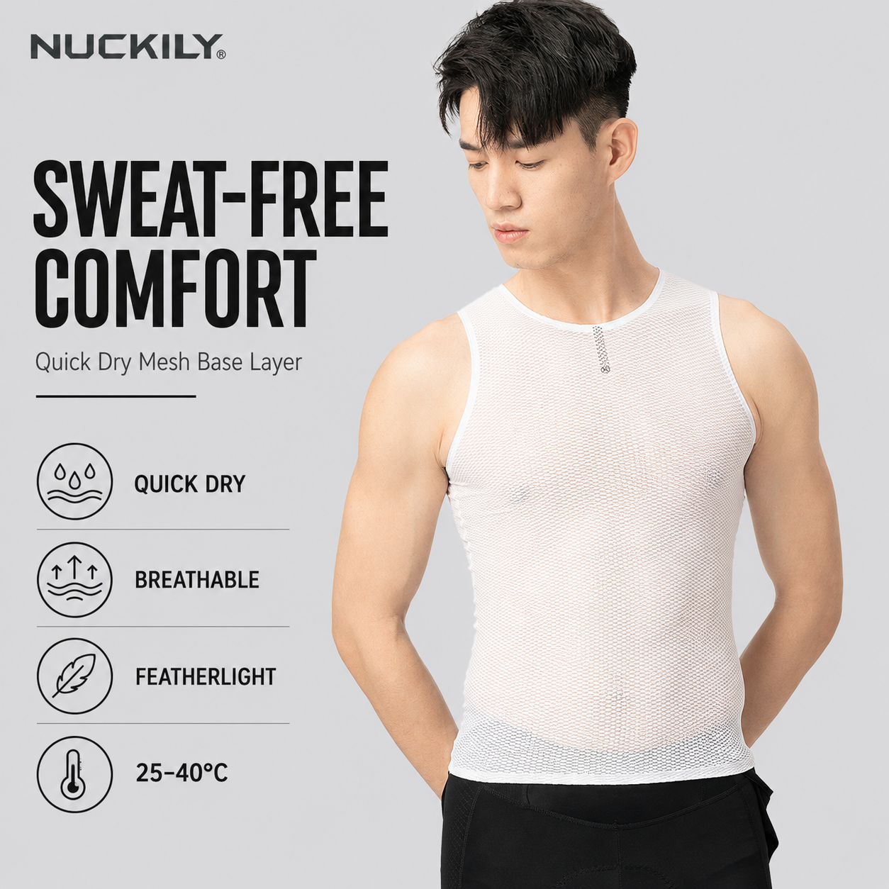 NUCKILY Men Cycling Base Layer - Sleeveless Undershirt ulasan dan harga