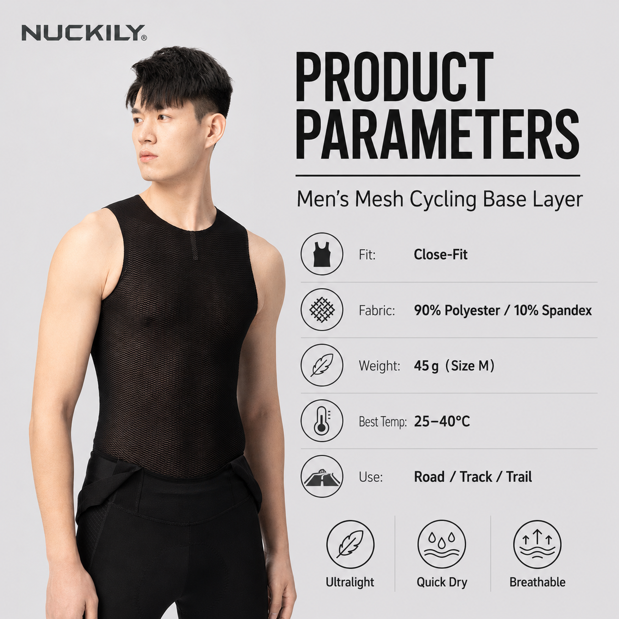 NUCKILY Men Cycling Base Layer - Sleeveless Undershirt ulasan dan harga