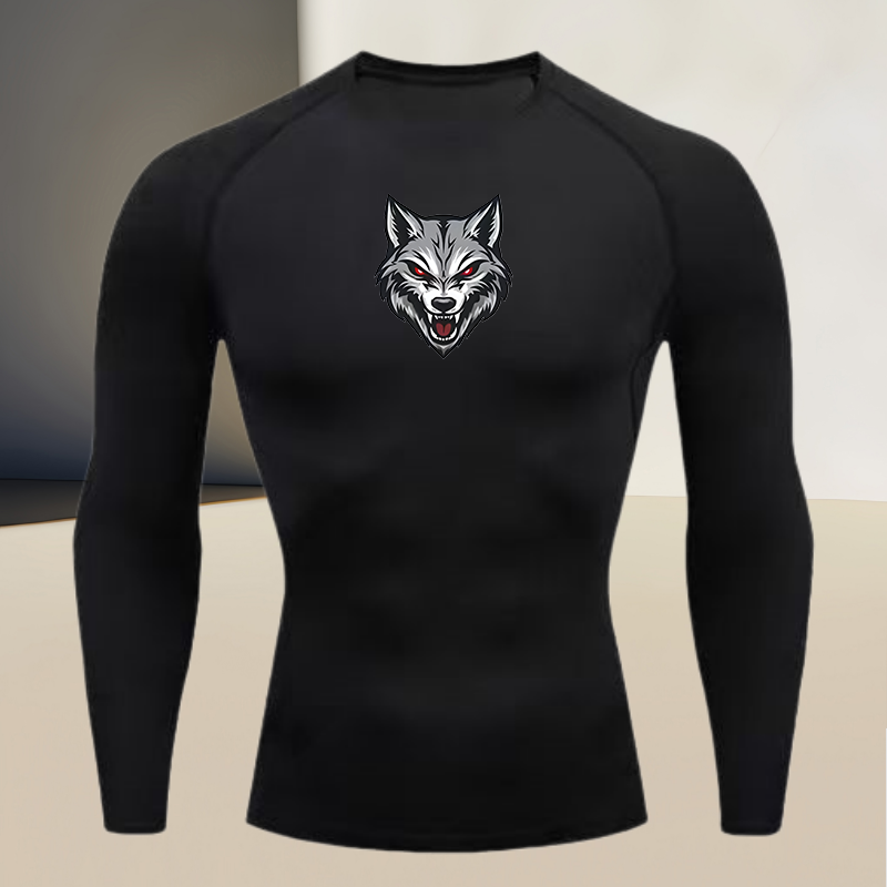 Men's long sleeved round neck  - T Shirt Tight Fit ulasan dan harga