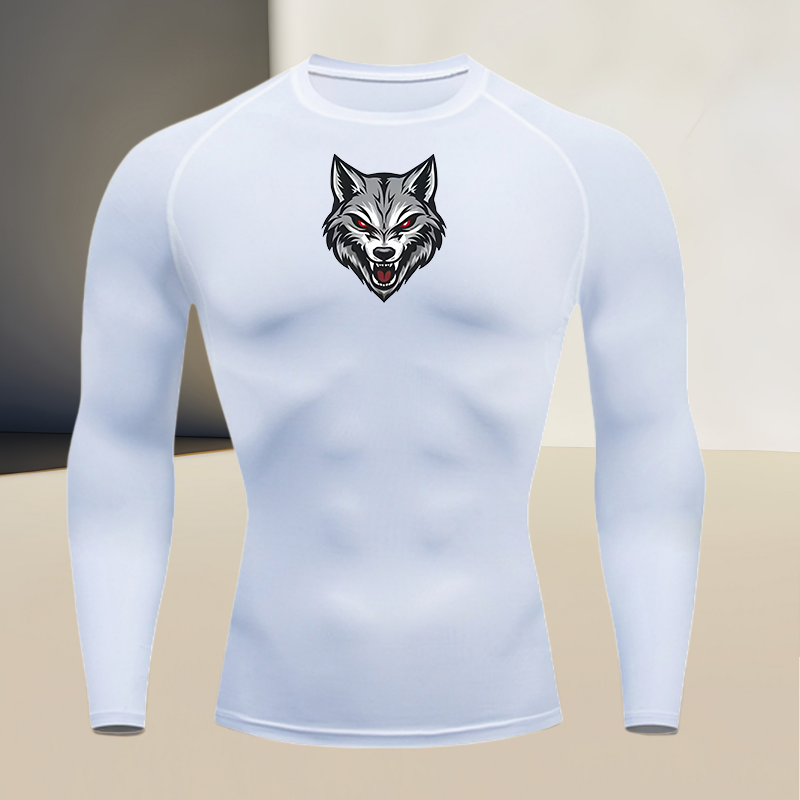 Men's long sleeved round neck  - T Shirt Tight Fit ulasan dan harga