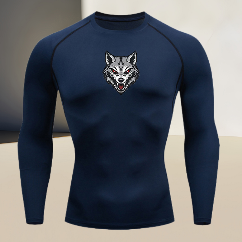 Men's long sleeved round neck  - T Shirt Tight Fit ulasan dan harga
