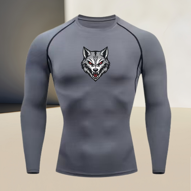 Men's long sleeved round neck  - T Shirt Tight Fit ulasan dan harga