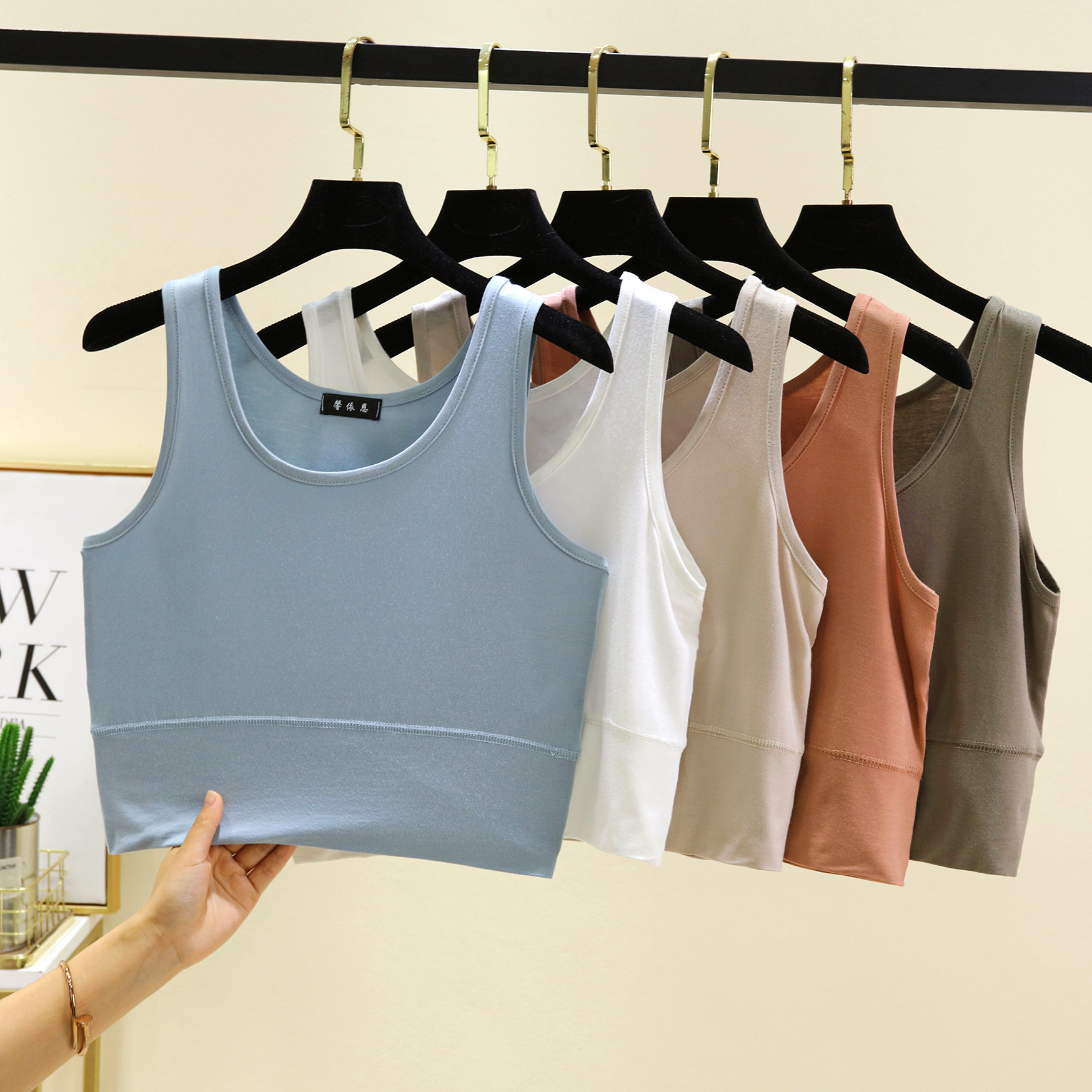 Modal O Neck cropped top Elast - Sleeveless Undershirt ulasan dan harga