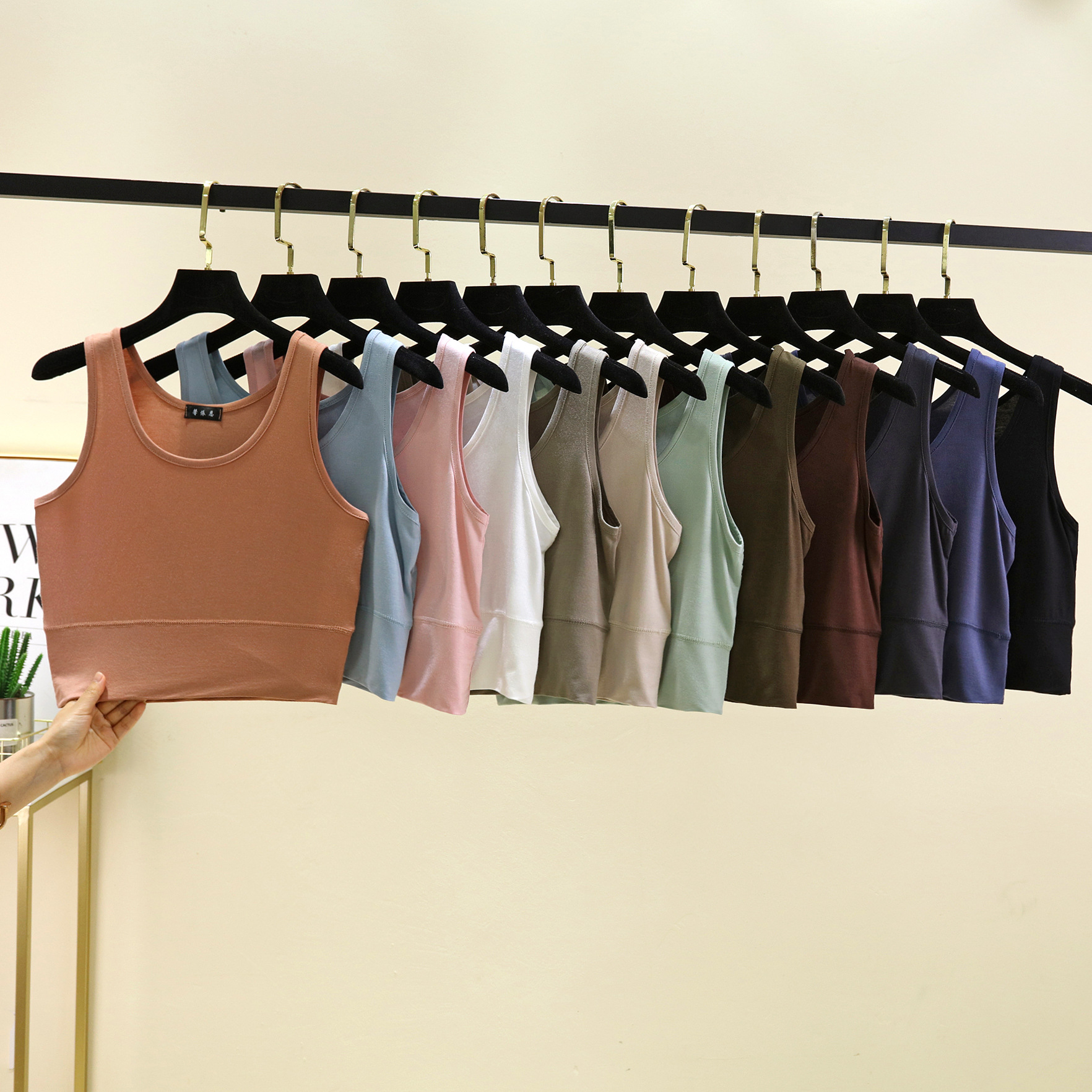 Modal O Neck cropped top Elast - Sleeveless Undershirt ulasan dan harga