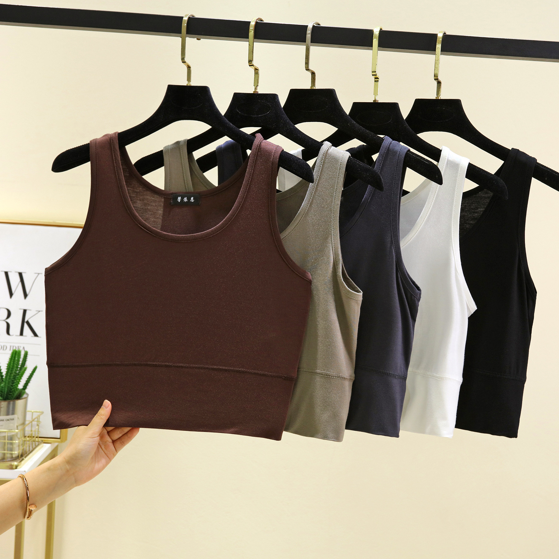 Modal O Neck cropped top Elast - Sleeveless Undershirt ulasan dan harga