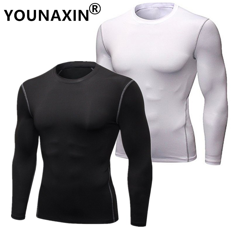 Men's Running Sports Long Slee - T Shirt Tight Fit ulasan dan harga
