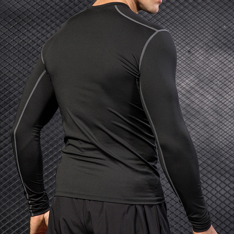 Men's Running Sports Long Slee - T Shirt Tight Fit ulasan dan harga