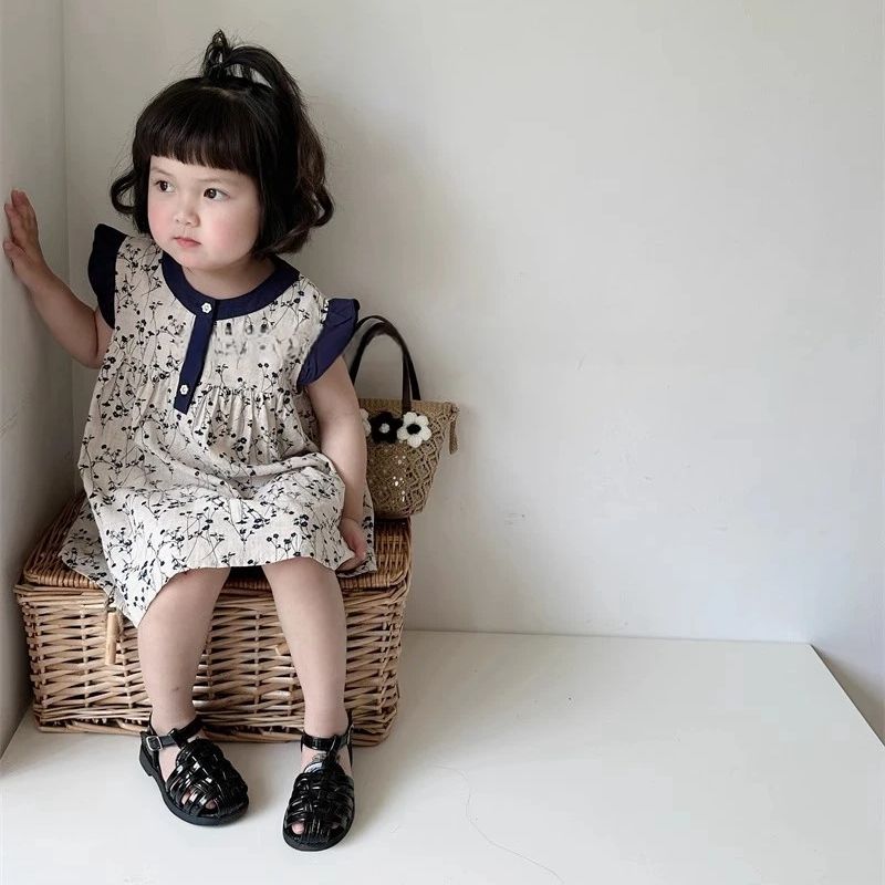 Girls summer floral dress 2024 - Undershirt Crew Neck ulasan dan harga