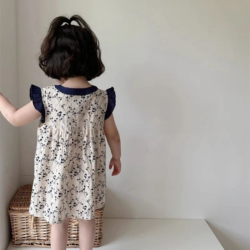 Girls summer floral dress 2024 - Undershirt Crew Neck ulasan dan harga