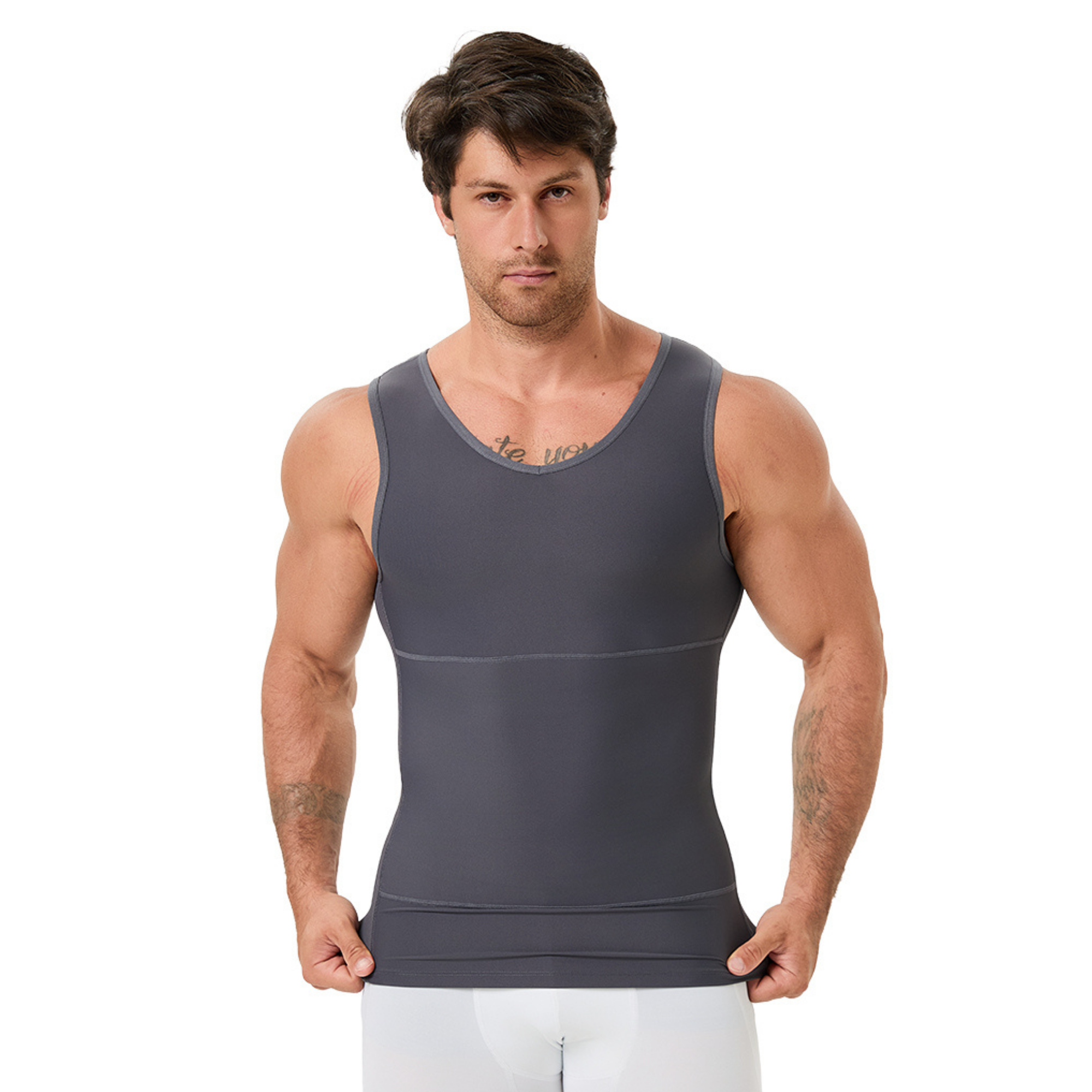 Men's V Neck Compression Shape - Undershirt Crew Neck ulasan dan harga