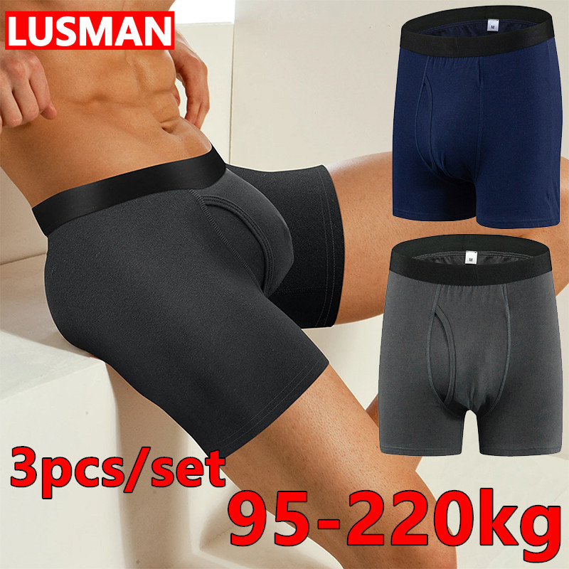3pcs Men's Cotton Underwear Bo - Boxer Brief Pack Cotton ulasan dan harga