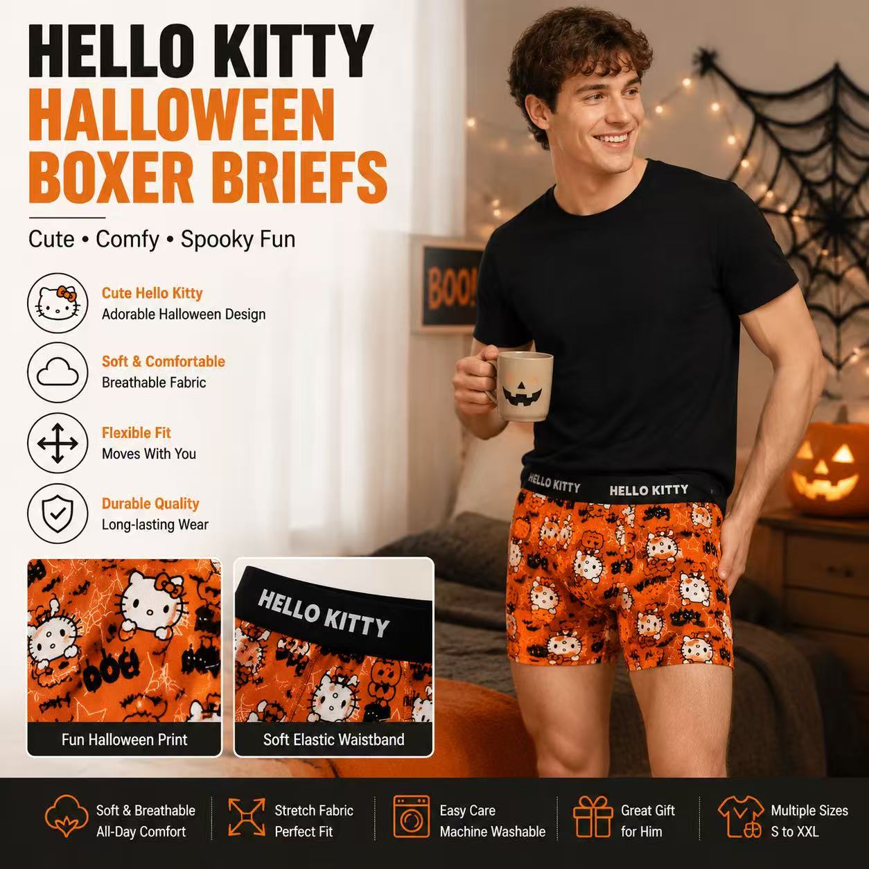 Print Hello Kitty Men's Sports - Quick Dry Underwear ulasan dan harga