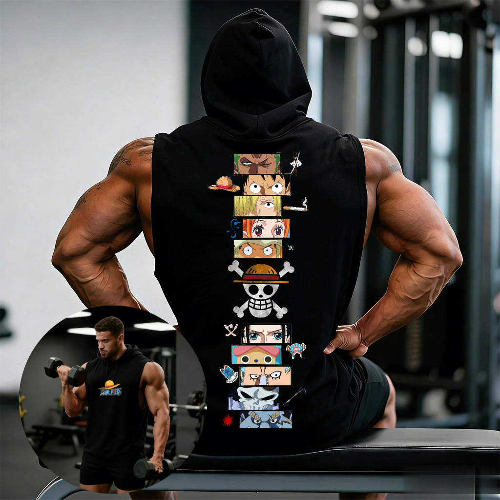 One Piece Anime Hoodie Sleevel - Sleeveless Undershirt ulasan dan harga