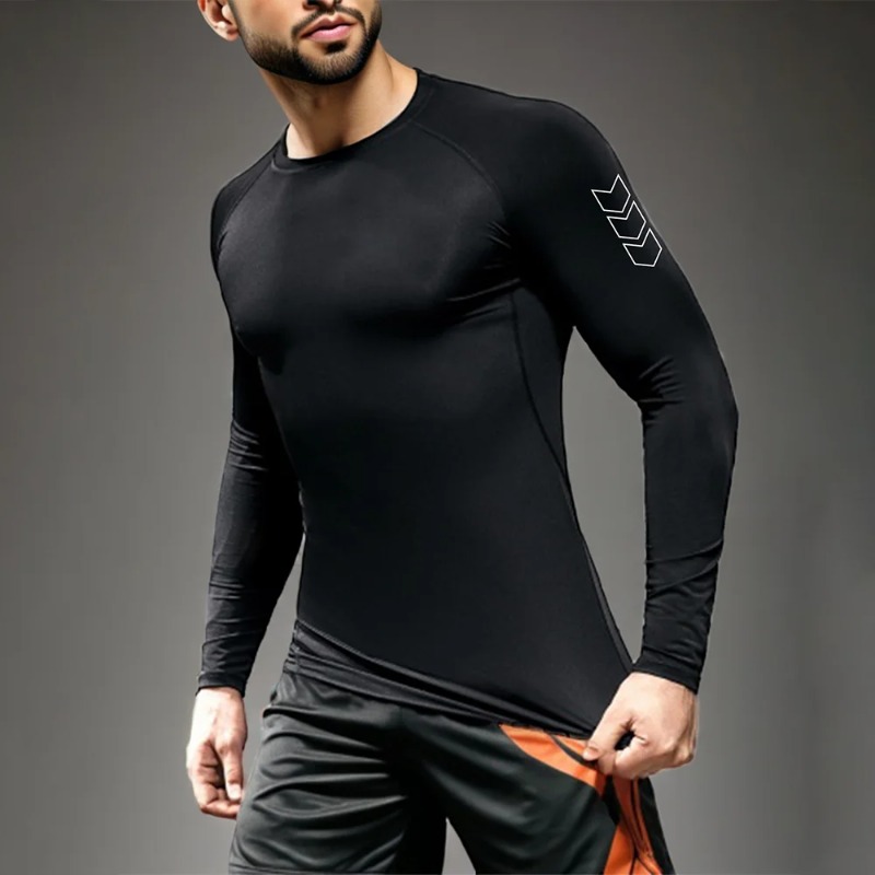 Men Quick-dry T-shirt Long Sle - Base Layer Top ulasan dan harga