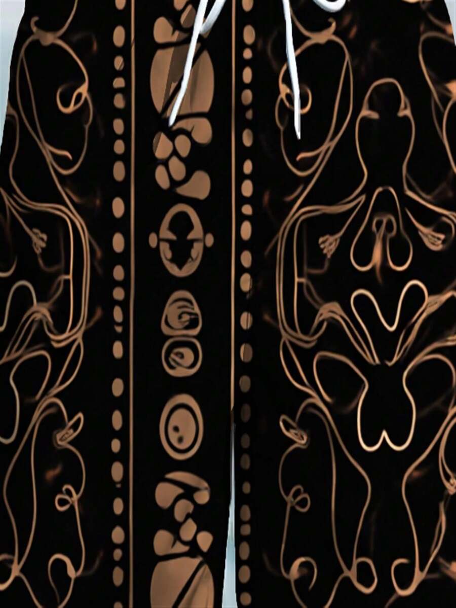 Mens Abstract Geometric Print  - Trunk Breathable Men ulasan dan harga